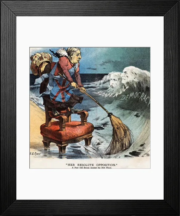 Framed Print : Political Cartoon Depicting Queen Victoria Framed Print : Political Cartoon Depicting Queen Victoria