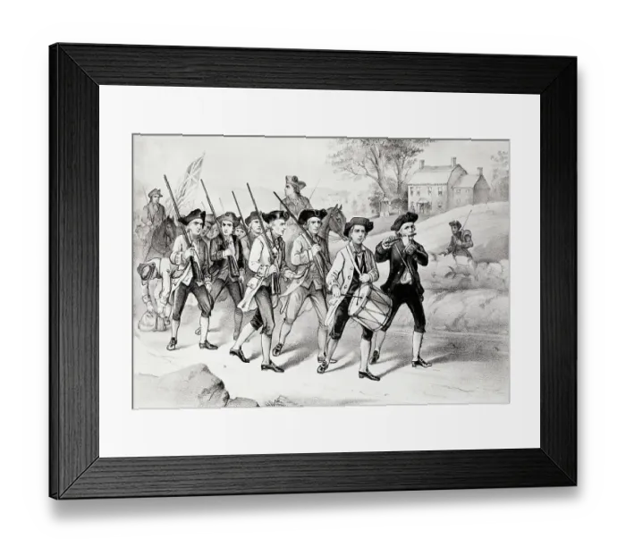 Framed Print : Minute Men on The March Print Framed Print : Minute Men on The March Print