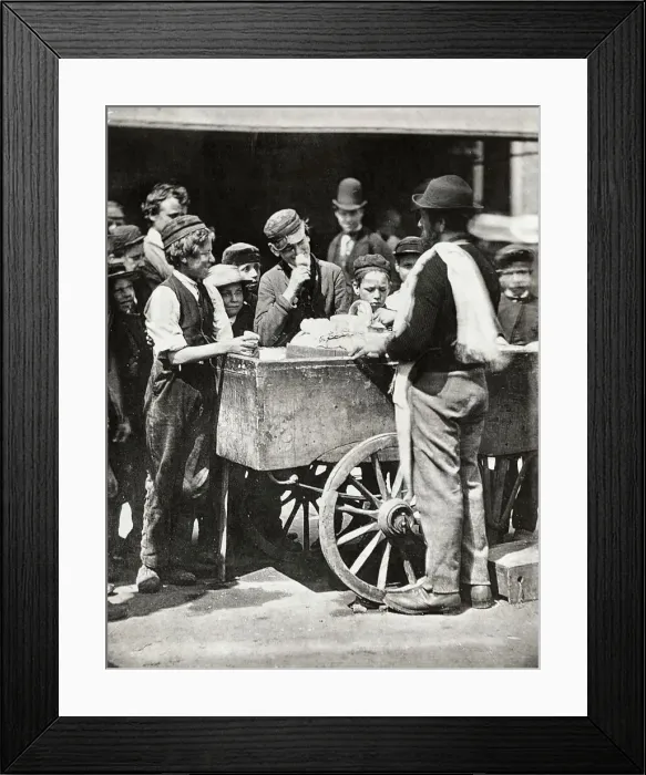Framed Print : Italian Ice Cream Vendor with Customers Framed Print : Italian Ice Cream Vendor with Customers