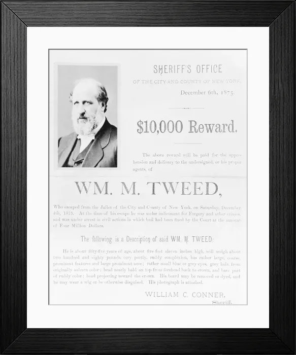 Framed Print : Warrant for William M. Tweed Framed Print : Warrant for William M. Tweed