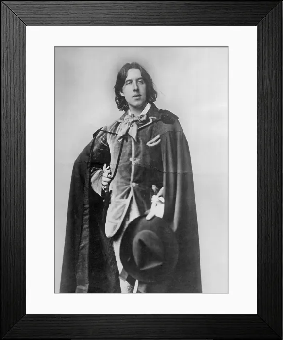 Framed Print : Writer Oscar Wilde Wearing Cape Framed Print : Writer Oscar Wilde Wearing Cape