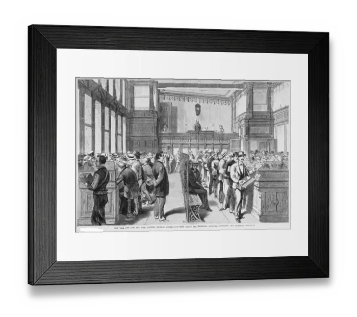 Framed Print : Bank Employees and Messengers at Clearing House Framed Print : Bank Employees and Messengers at Clearing House
