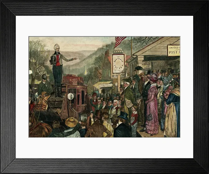 Framed Print : Andrew Jackson Speaking to Crowd After His Election Framed Print : Andrew Jackson Speaking to Crowd After His Election