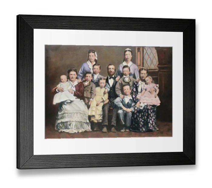 Framed Print : Mormon Family with Two Wives and Nine Children Framed Print : Mormon Family with Two Wives and Nine Children