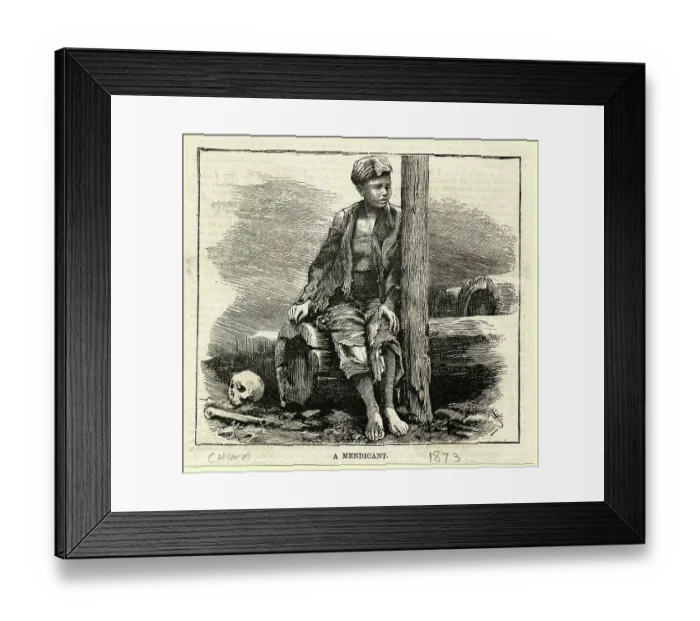Framed Print : Engraving of a Mendicant Framed Print : Engraving of a Mendicant