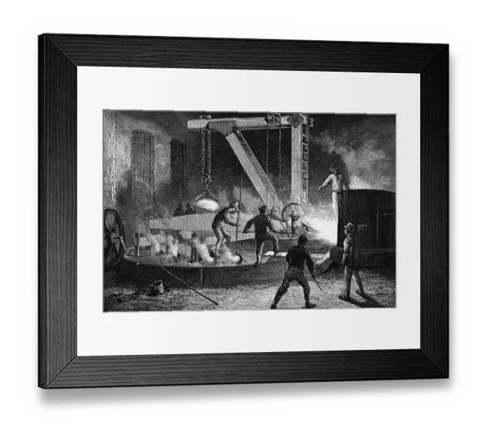Framed Print : Casting The 24 Ton Anchor For The Brookl Framed Print : Casting The 24 Ton Anchor For The Brookl