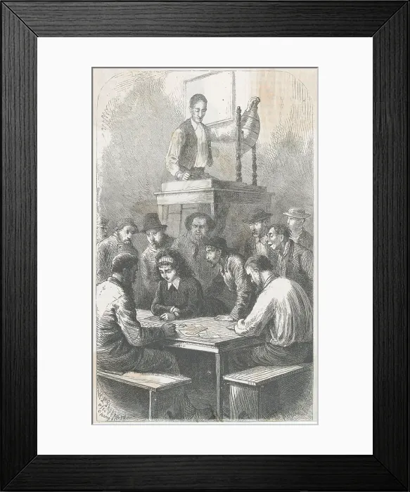 Framed Print : Men Gambling at Tables Framed Print : Men Gambling at Tables