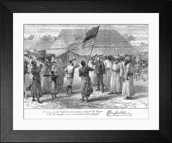 Framed Print : First Meeting of Stanley and Livingston Framed Print : First Meeting of Stanley and Livingston