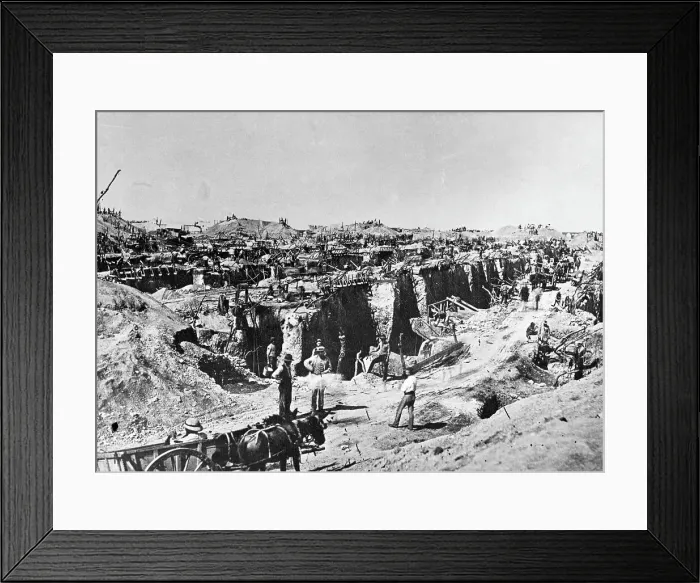 Framed Print : Workers at Kimberley Mine Framed Print : Workers at Kimberley Mine
