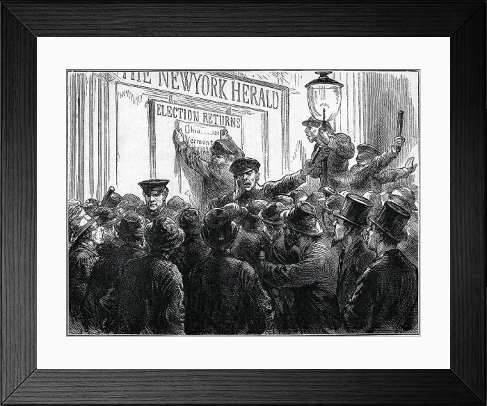 Framed Print : Press Recording Election Results Framed Print : Press Recording Election Results