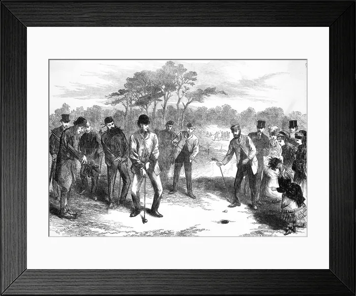 Framed Print : Golf Match; Engraving Framed Print : Golf Match; Engraving