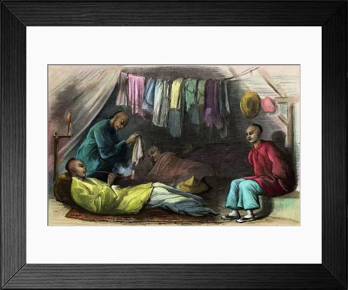 Framed Print : Chinese Tent Scene, At Night Framed Print : Chinese Tent Scene, At Night