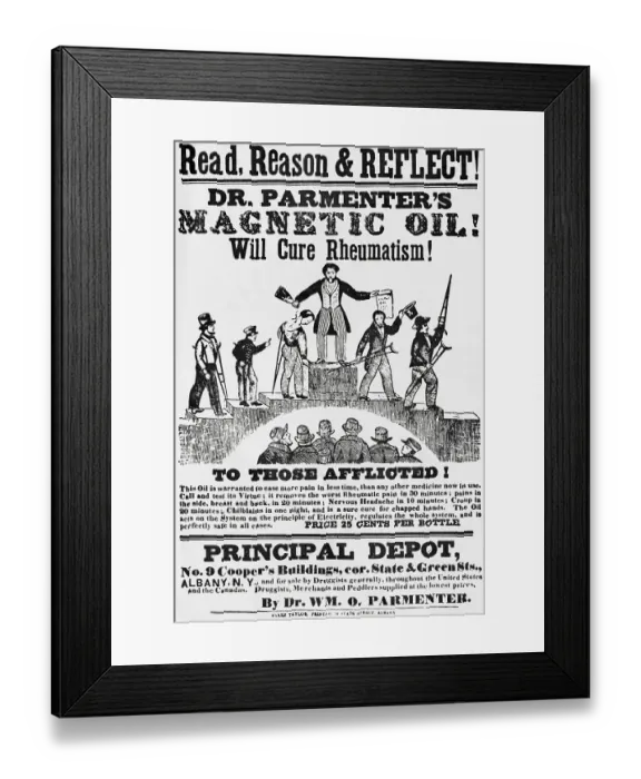 Framed Print : Handbill for Magnetic Oil Framed Print : Handbill for Magnetic Oil