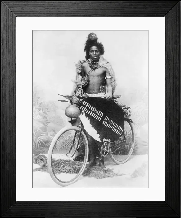 Framed Print : Zulu With a Bicycle