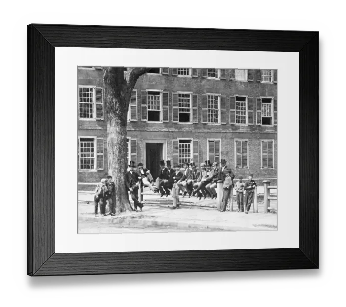 Framed Print : Yale Men Sitting On The Fence Framed Print : Yale Men Sitting On The Fence
