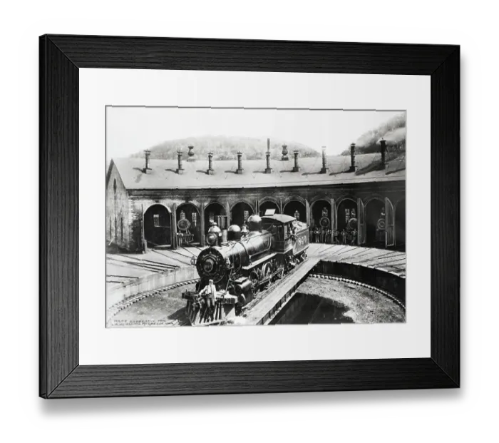 Framed Print : Round House With Train In Center Framed Print : Round House With Train In Center