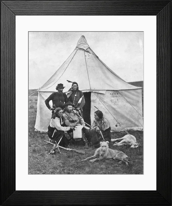 Framed Print : George Custer And Scout Members Framed Print : George Custer And Scout Members
