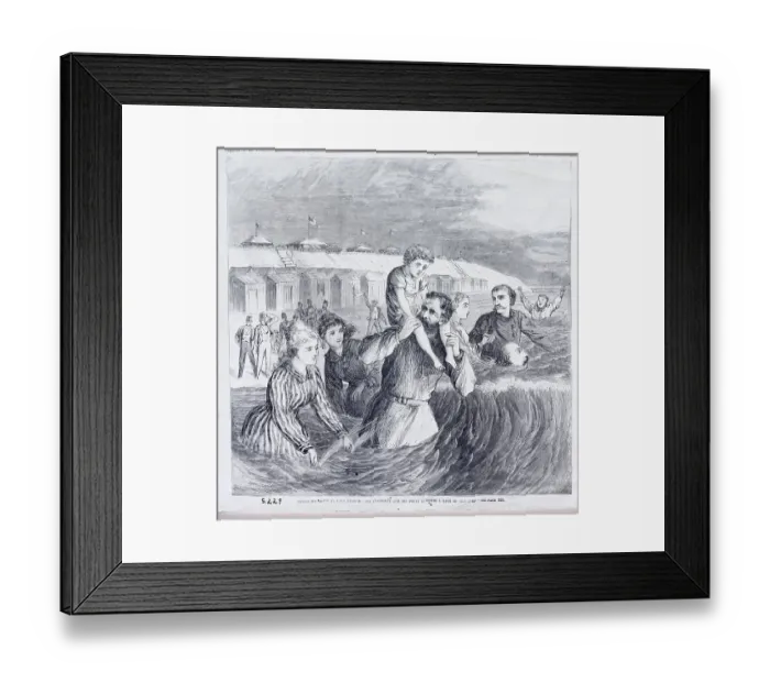 Framed Print : Ulysses Grant Bathing in Ocean with Others Framed Print : Ulysses Grant Bathing in Ocean with Others