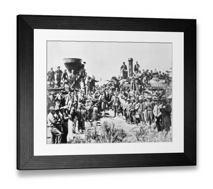 Framed Print : Workers Celebration Completion of the Transcontinental Railroad Framed Print : Workers Celebration Completion of the Transcontinental Railroad