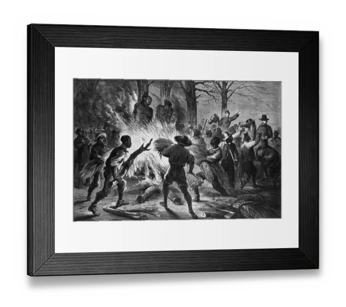 Framed Print : Afro-American Murderers Being Burned