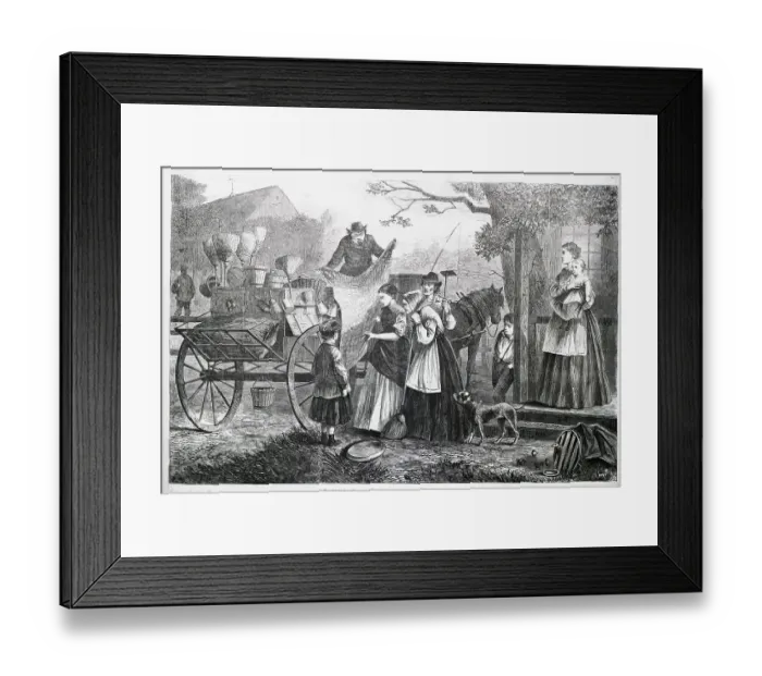 Framed Print : Woodcut Of The Peddler'S Wagon Framed Print : Woodcut Of The Peddler'S Wagon