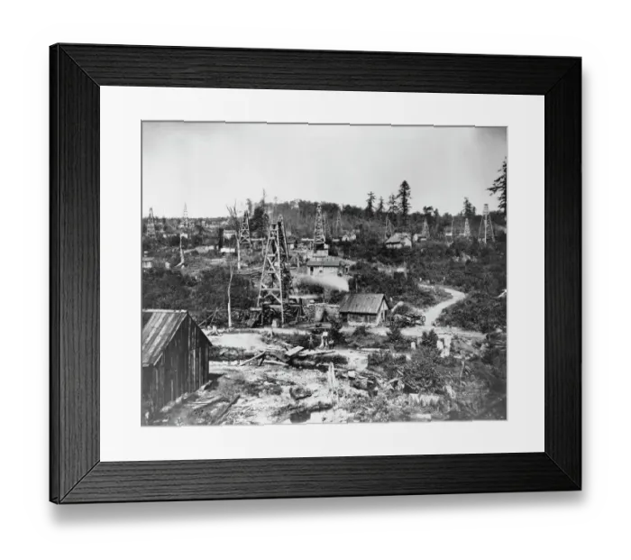 Framed Print : Derricks in Oil Field Framed Print : Derricks in Oil Field