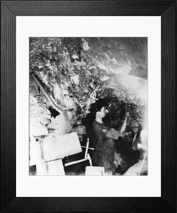 Framed Print : Man Working in a Mine Framed Print : Man Working in a Mine