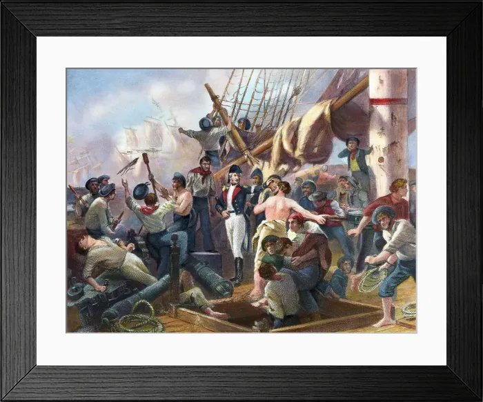 Framed Print : Engraving Of Battle Of Lake Champlain Framed Print : Engraving Of Battle Of Lake Champlain