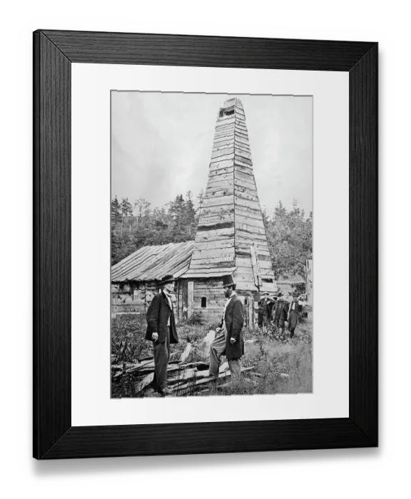 Framed Print : Edwin L. Drake in Front of Well Framed Print : Edwin L. Drake in Front of Well