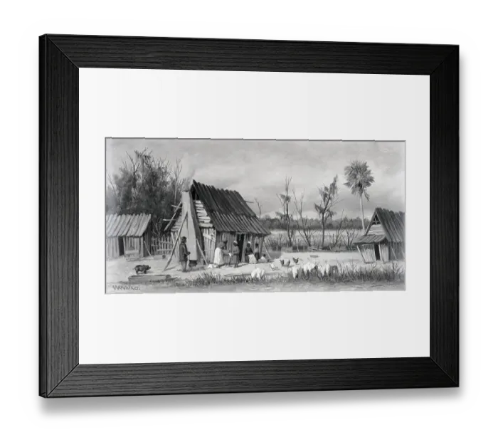 Framed Print : Painting Of Rural South Family Framed Print : Painting Of Rural South Family