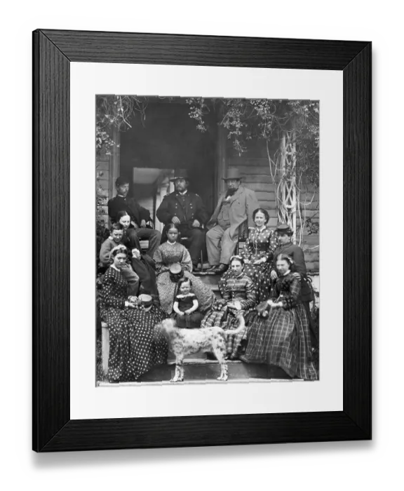Framed Print : Civil War Family From South On Porch Framed Print : Civil War Family From South On Porch