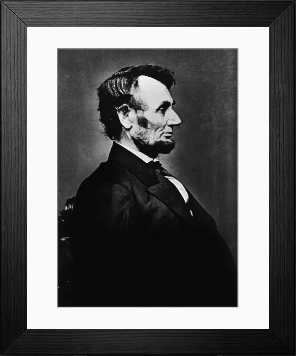 Framed Print : Profile Portrait of Abraham Lincoln