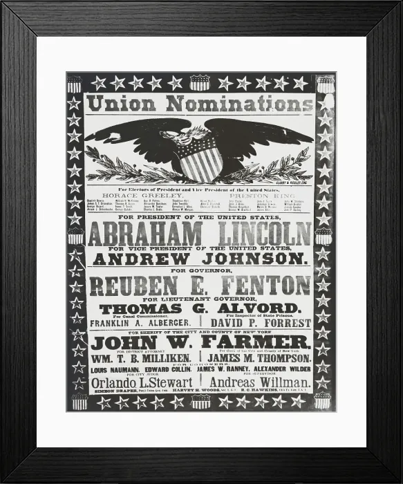 Framed Print : Early American Campaign Poster Framed Print : Early American Campaign Poster