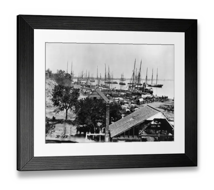 Framed Print : Supplies Landing in Virginia Harbor Framed Print : Supplies Landing in Virginia Harbor