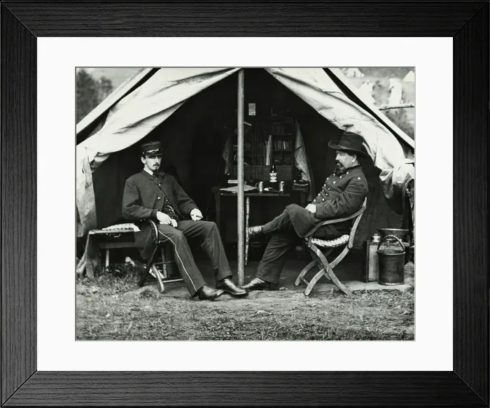 Framed Print : Dr. C.K. Irwin Seated in Tent Opening