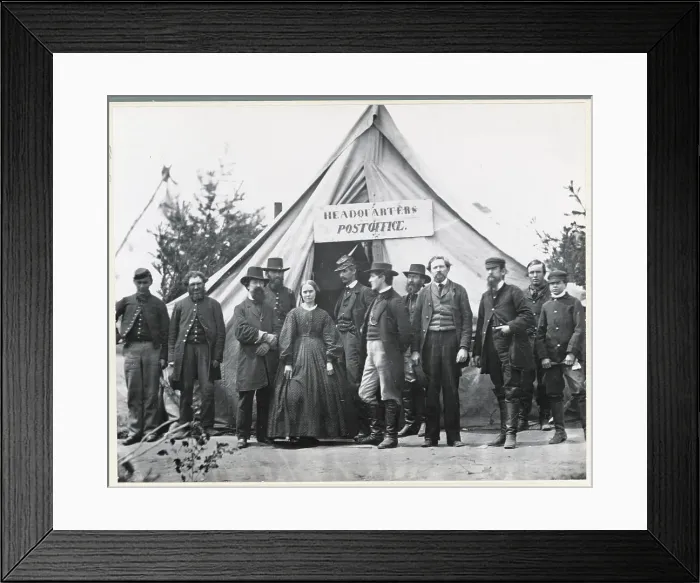 Framed Print : Army Post Office Workers Posing at Early Site Framed Print : Army Post Office Workers Posing at Early Site