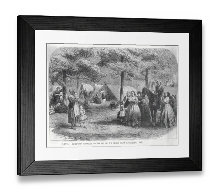 Framed Print : Southern Refugee Families Camping Framed Print : Southern Refugee Families Camping