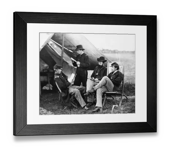 Framed Print : Union Officers Outside Tent Framed Print : Union Officers Outside Tent