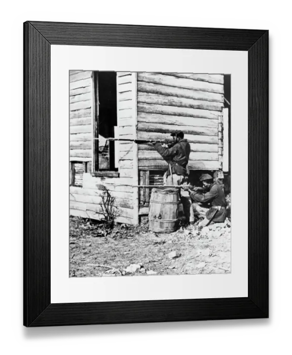 Framed Print : African American Soldier Shooting Corner Framed Print : African American Soldier Shooting Corner