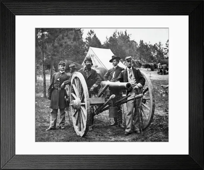 Framed Print : Union Soldiers with Cannon Framed Print : Union Soldiers with Cannon