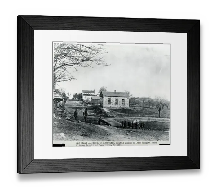 Framed Print : Church and Street Guarded by Union Soldiers Framed Print : Church and Street Guarded by Union Soldiers