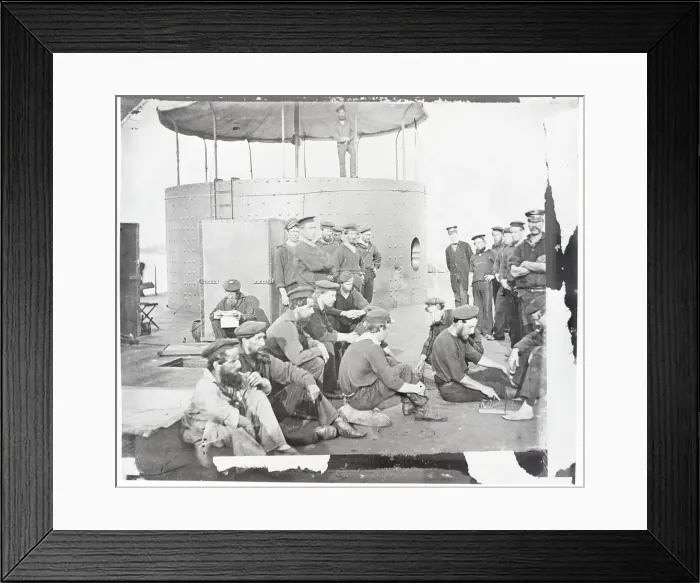 Framed Print : Men Aboard U.S. Monitor Framed Print : Men Aboard U.S. Monitor