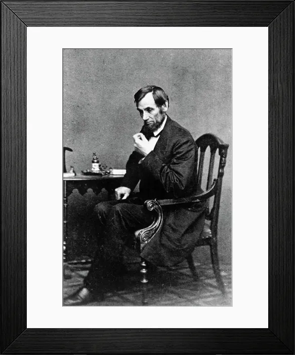 Framed Print : President Abraham Lincoln Sitting in Chair Framed Print : President Abraham Lincoln Sitting in Chair