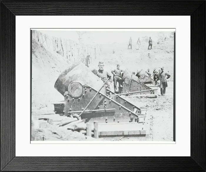 Framed Print : Officers Posing with Artillery Framed Print : Officers Posing with Artillery