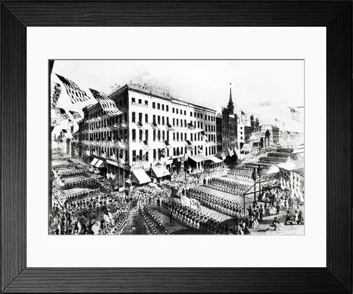 Framed Print : Civil War Parade; Zouaves March; Lithogr Framed Print : Civil War Parade; Zouaves March; Lithogr