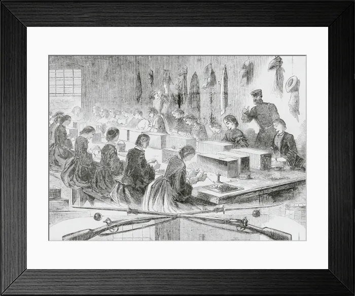 Framed Print : People Working in Munitions Factory Framed Print : People Working in Munitions Factory