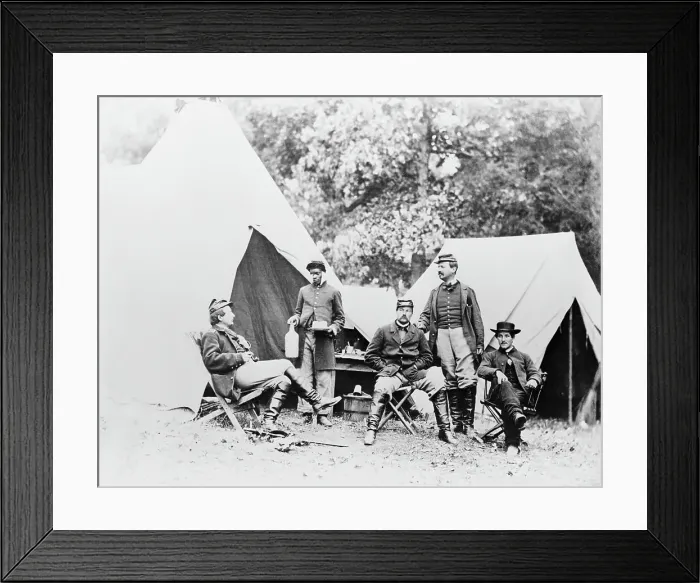 Framed Print : Union Officers in Camp Framed Print : Union Officers in Camp