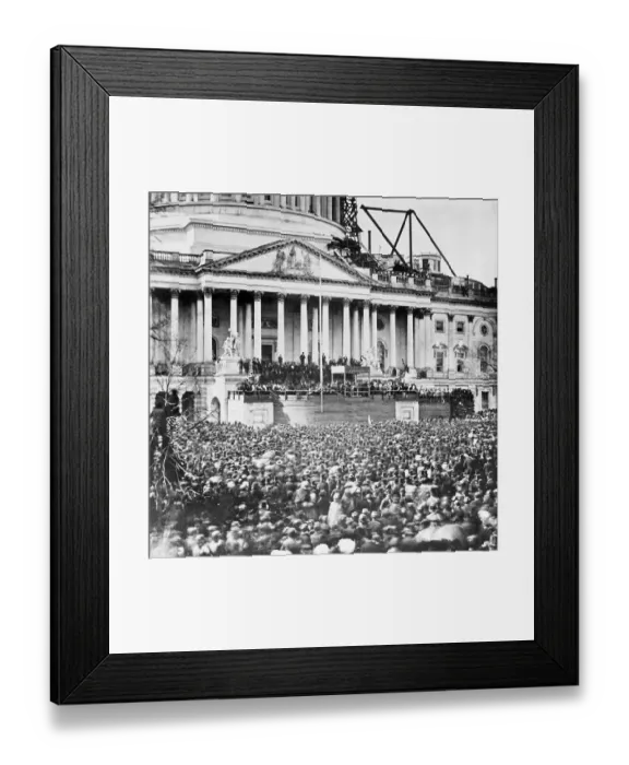 Framed Print : Large Crowd at Abraham Lincoln Inaugural Speech Framed Print : Large Crowd at Abraham Lincoln Inaugural Speech