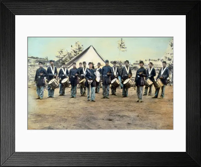Framed Print : Civil War Soldiers Posing at Encampment Framed Print : Civil War Soldiers Posing at Encampment