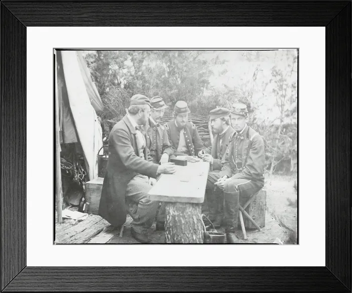Framed Print : Officers Playing Dominos Framed Print : Officers Playing Dominos